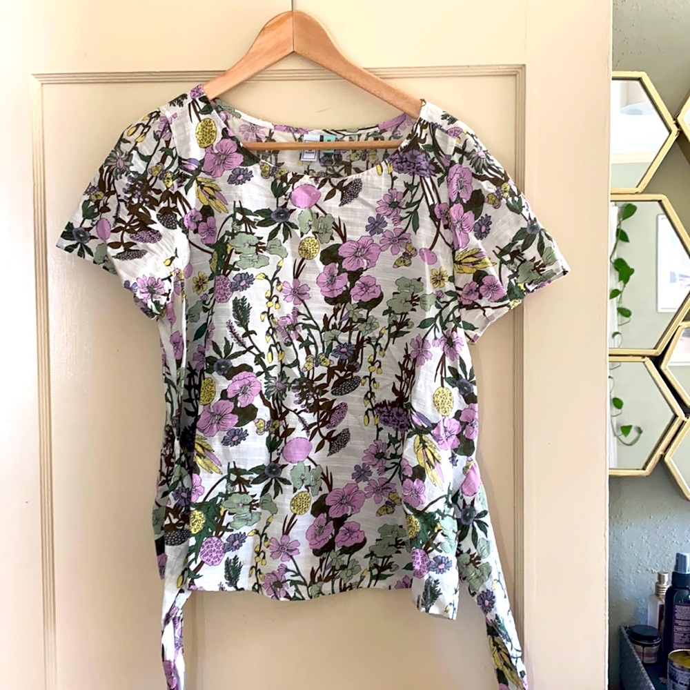 Beautiful floral wrap blouse